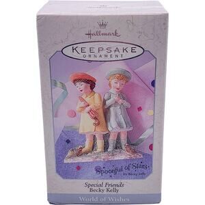 1998 Hallmark Becky Kelly SPECIAL FRIENDS World of Wishes Ornament in Mint Box